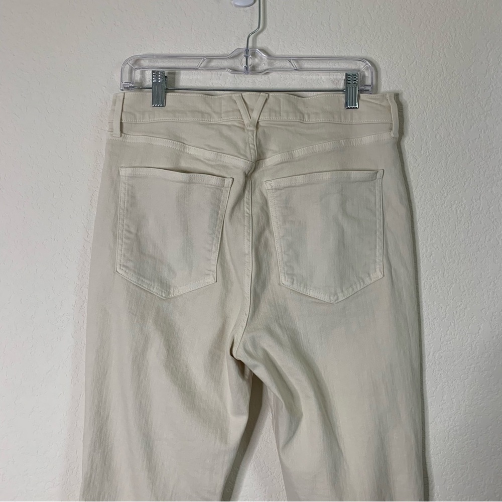 Veronica Beard Carson High Rise Ankle Flare Jeans in Ecru 31 - Picture 6 of 9